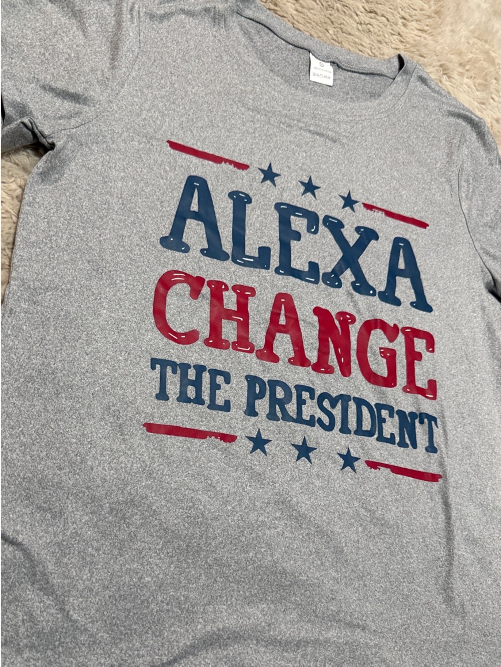 Gildan Grey Kids Tee with Red & Blue Political Graphic